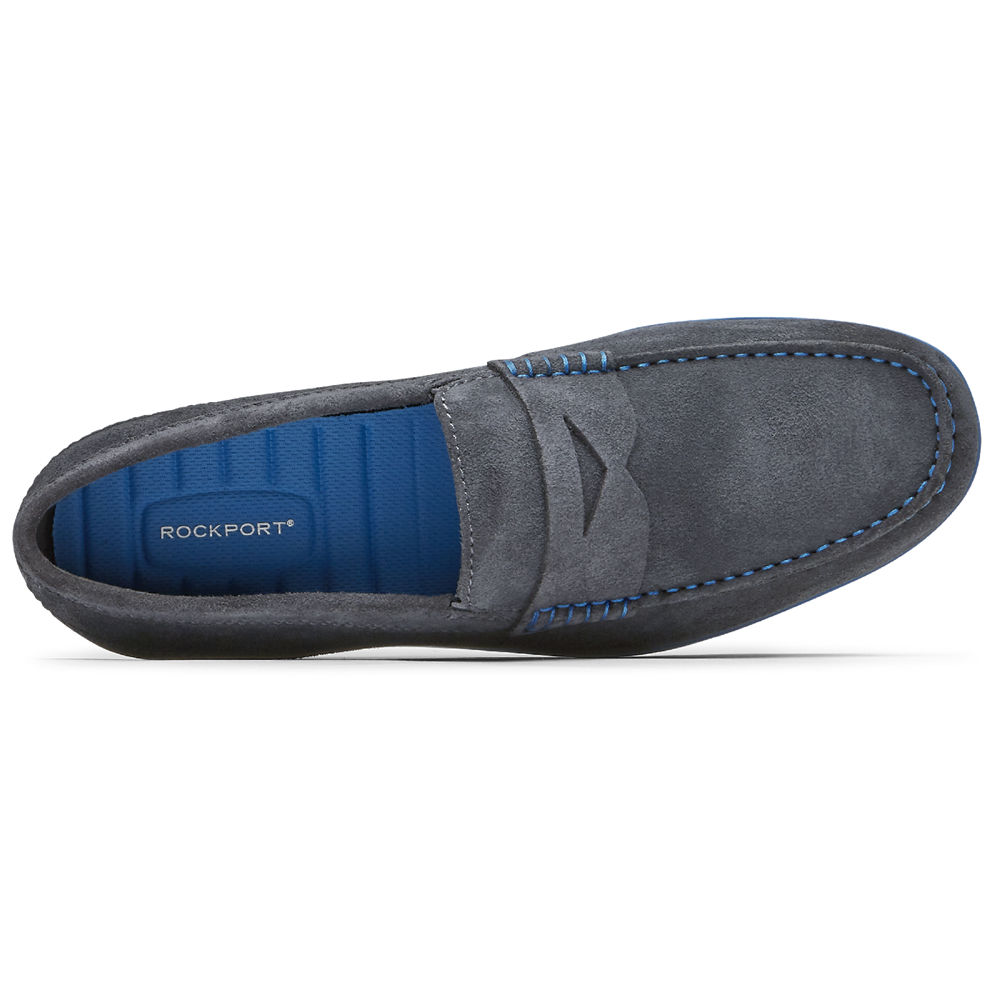 Rockport Mens Malcom Penny - Slip-On Dark Grey - IXU823564